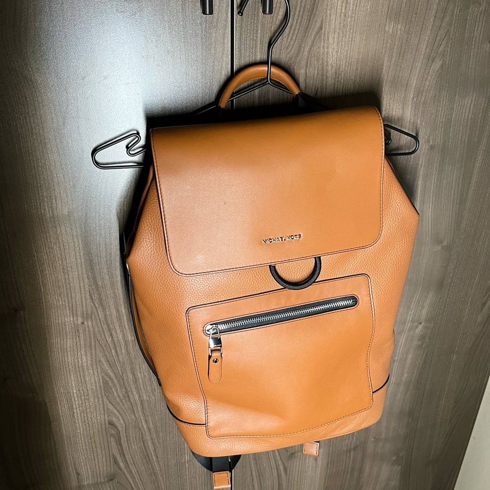 **SOLD** Michael Kors Hudson leather flap backpack
